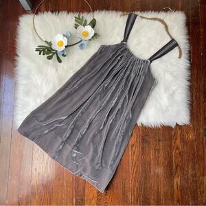 BCBG MAXAZRIA Gunmetal Grey Velvet Mini Dress